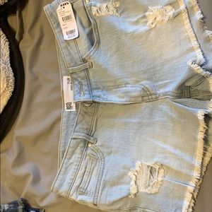 super light wash shorts